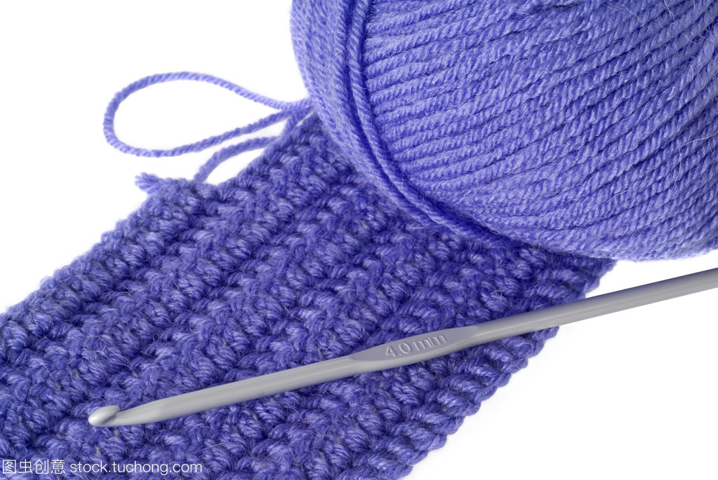 鉤針編織、 針織上衣和藍色紗